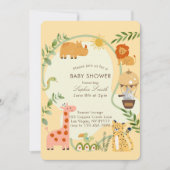 ワイルドワンアドベンチャーが赤ちゃんのシャワーを丸く待つ 招待状 (正面)