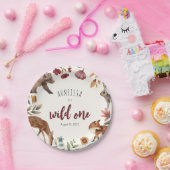 ワイルドワンアニマルウッドランドシーンファースト誕生日 ペーパープレート (パーティー)