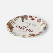 ワイルドワンアニマルウッドランドシーンファースト誕生日 ペーパープレート (アングル)