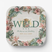 ワイルドワンアニマルゲパール男の赤ちゃん1st誕生日 ペーパープレート (正面)