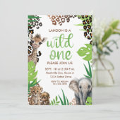 ワイルドワンアニマルサファリファースト誕生日 招待状 (スタンド正面)