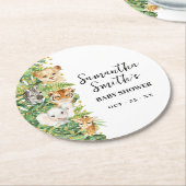 ワイルドワンアニマルサファリベイビーシャワー ラウンドペーパーコースター (アングル)