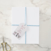 ワイルドワンアニマルサファリ白黒ピンク誕生日 ギフトタグ (より糸付き)