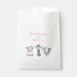 ワイルドワンアニマルサファリ白黒ピンク誕生日 フェイバーバッグ