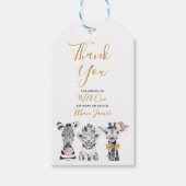 ワイルドワンアニマルサファリ白黒金ゴールド誕生日 ギフトタグ (正面)