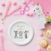 ワイルドワンアニマルサファリ白黒金ゴールド誕生日 ペーパープレート (パーティー)