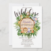 ワイルドワンアニマルズウッド誕生日 招待状 (正面)