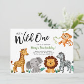 ワイルドワンアニマルズ1st誕生日パーティの招待状 招待状 (スタンド正面)