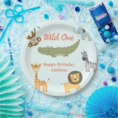 ワイルドワンアフリカンサファリ動物1歳 ペーパープレート (パーティー)