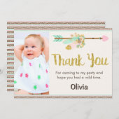 ワイルドワンアロートライバル1st誕生日サンキューカード サンキューカード (正面/裏面)