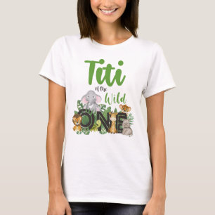 ワイルドワンアンティティティジャングルサファリ誕生日ファミリー Tシャツ