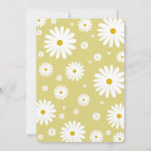 ワイルドワンイエローデイジーフラワーガール誕生日 招待状 (裏面)