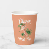 ワイルドワンイヤーSafari giraffe 1st誕生日 紙コップ (裏面)