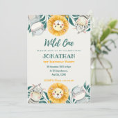 ワイルドワンイラストレーション誕生日招待状 招待状 (スタンド正面)