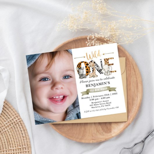 ワイルドワンウォーターカラーサファリアニマルズ誕生日 ポストカード