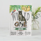 ワイルドワンウォーターカラーサファリパンザー1st誕生日 招待状 (スタンド正面)