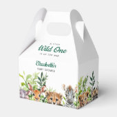 ワイルドワンウォーターカラーサファリ動物ベビーシャワー フェイバーボックス (正面サイド)