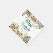 ワイルドワンウォーターカラーサファリ動物1st誕生日 スタンダードカクテルナプキン (角)