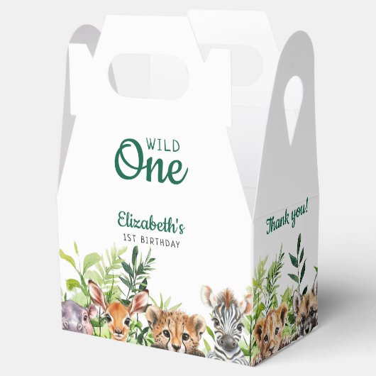 ワイルドワンウォーターカラーサファリ動物1st誕生日 フェイバーボックス (オープン)