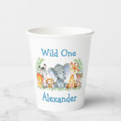 ワイルドワンウォーターカラーサファリ動物1st誕生日 紙コップ (正面)