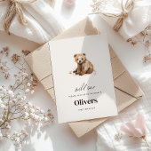 ワイルドワンウォーターカラーベア1歳の誕生日モダン 招待状