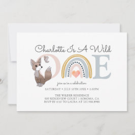 ワイルドワンウォーターカラーレインボーガールズファースト誕生日 招待状