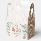 ワイルドワンウッドランドの赤ちゃんシャワーお菓子の箱 フェイバーボックス (オープン)