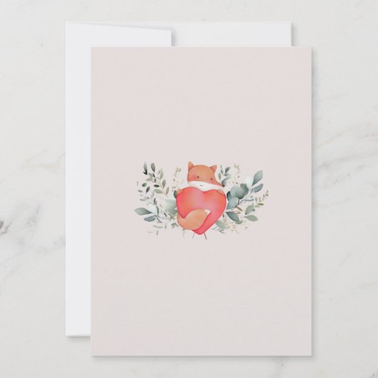 ワイルドワンウッドランドアニマルズ1st誕生日招待状 招待状 (裏面)