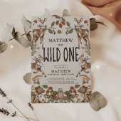 ワイルドワンウッドランドアニマルズ1st誕生日 招待状