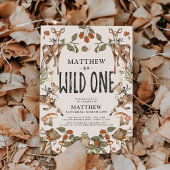 ワイルドワンウッドランドアニマルズ1st誕生日 招待状