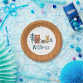 ワイルドワンウッドランドアニマルファースト誕生日紙プラット ペーパープレート (パーティー)