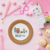 ワイルドワンウッドランドアニマルファースト誕生日紙プラット ペーパープレート (パーティー)