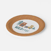 ワイルドワンウッドランドアニマルファースト誕生日紙プラット ペーパープレート (アングル)