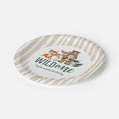 ワイルドワンウッドランドアニマルファースト誕生日紙プラット ペーパープレート (アングル)