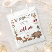 ワイルドワンウッドランドアニマルファースト誕生日 フェイバーバッグ (クリップ留めされた状態)