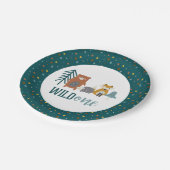 ワイルドワンウッドランドアニマルファースト誕生日 ペーパープレート (アングル)