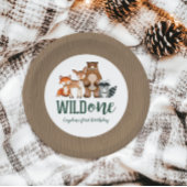 ワイルドワンウッドランドアニマルファースト誕生日 ペーパープレート