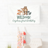 ワイルドワンウッドランドアニマルファースト誕生日 横断幕 (インサイチュ)