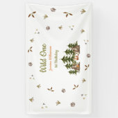 ワイルドワンウッドランドウォーターカラーバースデーパーティー 横断幕 (縦)