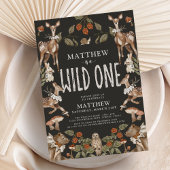 ワイルドワンウッドランドフォレストアニマルズバースデーパーティー 招待状