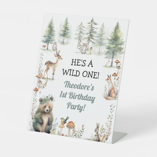 ワイルドワンウッドランドフォレストベアーシカ1歳の誕生日 台座サイン (正面)