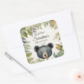 ワイルドワンウッドランドベアーバースデーパーティー スクエアシール (封筒)