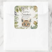 ワイルドワンウッドランドボブキャットバースデーパーティー スクエアシール (バッグ)