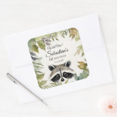 ワイルドワンウッドランドラクーンバースデーパーティー スクエアシール (封筒)