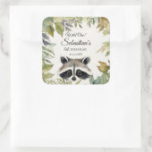 ワイルドワンウッドランドラクーンバースデーパーティー スクエアシール (バッグ)