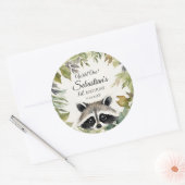 ワイルドワンウッドランドラクーンバースデーパーティー ラウンドシール (封筒)