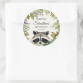 ワイルドワンウッドランドラクーンバースデーパーティー ラウンドシール (バッグ)