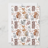 ワイルドワンウッドランド動物最初の誕生日パーティー 招待状 (裏面)