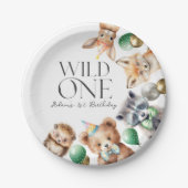 ワイルドワンウッドランド1歳の誕生日 ペーパープレート (正面)