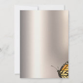 ワイルドワンエレガント金ゴールド蝶誕生日 招待状 (裏面)